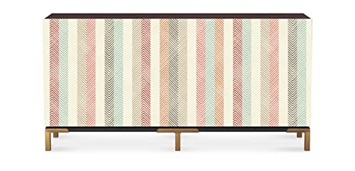 Image of CABANA HOMES Wall Stickers Botanical DIY Vertica Stripes Wallpaper for Home Decor (45 x 125 cm, 2 Rolls) (12 sq. ft) Decorative Self Adhesive Decal Living Room, Bedroom, Office, Multicolour
