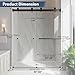 EASYWORC Frameless Double Sliding Shower Doors, 55-60