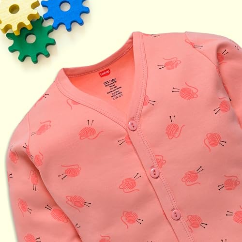 Image of LuvLap Baby Boys & Girls Full Sleeve100% Cotton Jhabla & Pyjama Sets Pack of 2