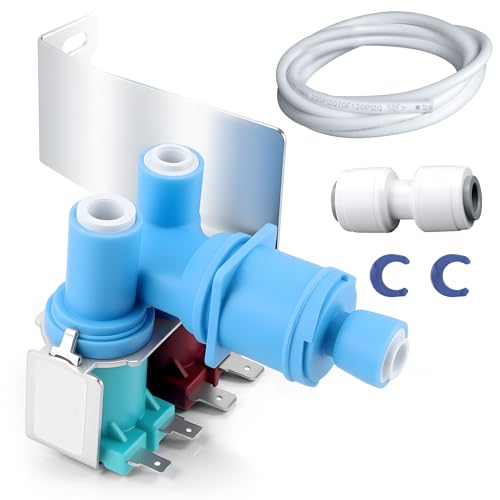 W10408179 W10179146 Refrigerator Water Inlet Valve Compatible with Whirl-pool Ken-more Refrigerator Replaces WPW10179146 2205762 2304757 2188708 IMV708 4389177 by TOMOON