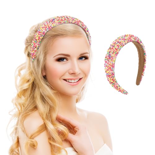 Glitzer Haarreif, Breiter Haarreifen Mädchen, Bonbonfarbenes...