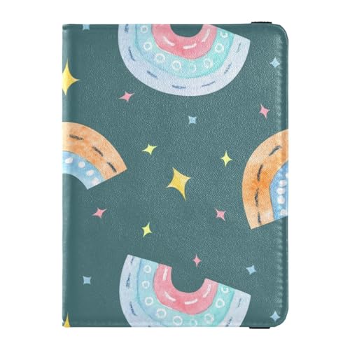 Custodia per passaporto e vaccino con motivo arcobaleno senza cuciture pelle con scomparto per carte di vaccinazione organizer per documenti di viaggio essenziale da per uomini e