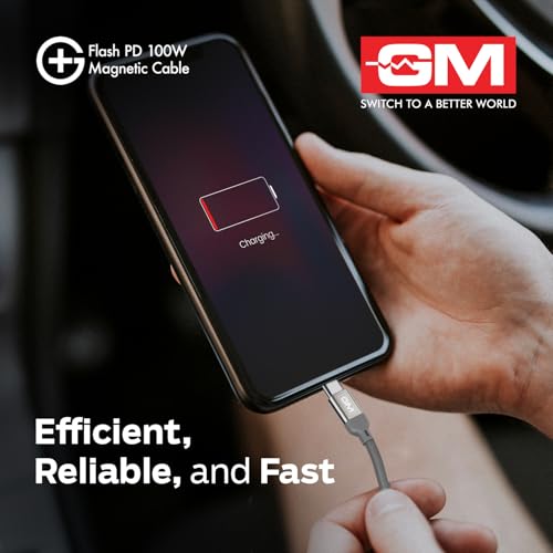 Image of GM G+ Flash PD 100W Grey Magnetic Cable | Type-C to Type-C |1.2M Length| Premium Braided Copper Wire | Durable & Wear-Resistant for Seamless Charging and Data Transmission