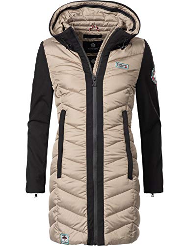 Preisvergleich Produktbild Navahoo Damen Winterjacke Steppjacke Mantel Flussperle Taupe Gr. M