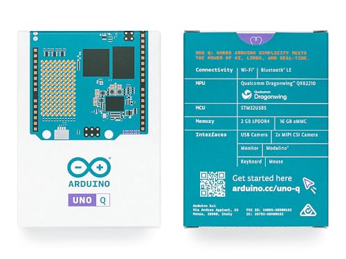 Image of Arduino UNO Q [ABX00162] - Hybrid Board, Qualcomm Dragonwing QRB2210 microprocessor (MPU) & STM32U585 Microcontroller(MCU), AI Vision, Voice, IoT, Robotics, Linux Debian OS, Wi-Fi 5, USB-C