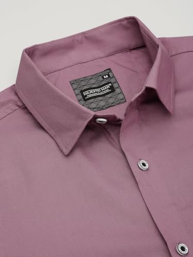 Image of Majestic Man Solid Cotton Casual Shirt - Slim Fit, Full Sleeves, Premium Button Closure