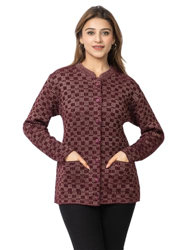 Image of TWENTY ME Winter Wear Casual Wear Acrylic Blend Button Closure and with Front Pockets Cardigans for Women's
