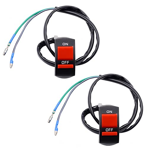 JZK 2 x 22 mm universal botón pulsador manillar de motocicleta interruptor de encendido/apagado para iluminación LED de motocicleta