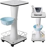 bimiti ABS Beauty Salon Trolley, Tragbar Salon Rollwagen mit Aufbewahrungskorb und Bremsrad, 38 x 35 x 73 cm, Kosmetikwagen Friseur Rollwagen für Schönheit, Spa, Salon