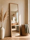 holz4home® Ganzkörperspiegel mit Eichenholzrahmen 160 x 50 cm I Standspiegel inkl. Aufhängung I Spiegel mit Massivholz Rahmen I Bodenspiegel Wohnzimmer Ankleidezimmer