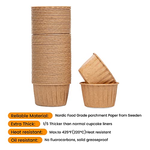 Bake Choice 50Pcs Natural Cupcake Baking Cups, Heavy Duty Parchment Paper Cupcake Liners 3.5Oz For Muffin thumb #2