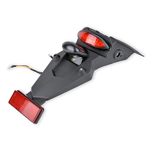 KATUR 12V LED Motorcycle Fender Rear Tail Stop Light Reflector Universal for MX Motocross Sport Pit Dirt Bike (Red Shell)