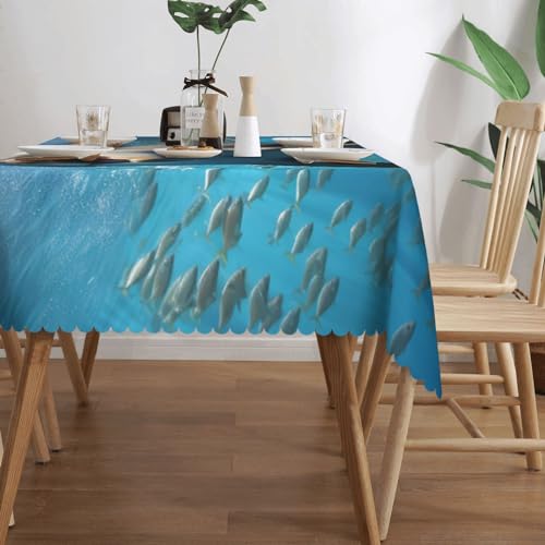Nappe rectangulaire dauphin pour repas de fête en extérieur - 3