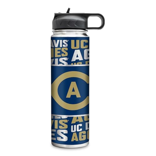 Rico Industries NCAA UC Davis Aggies Standard 22oz Stainless Steel Tumbler with Lid - Great For Coffee, Tea, Water or Cocktails