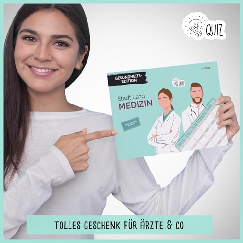 Stadt Land Medizin by snaPmee - Geschenk für Arzt, Ärztin & Mediziner Aller Fachrichtungen - Quiz Spiel mit 50 Blatt Din-A4
