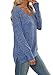 Heymiss Womens Fall Fashion 2024 V Neck Sweatshirt Long Sleeve Shirts For Women Blue S