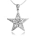 Sterling Silver 25 mm Open Celtic Knot Filigree Large Star Pendant Necklace 18'' Snake Chain