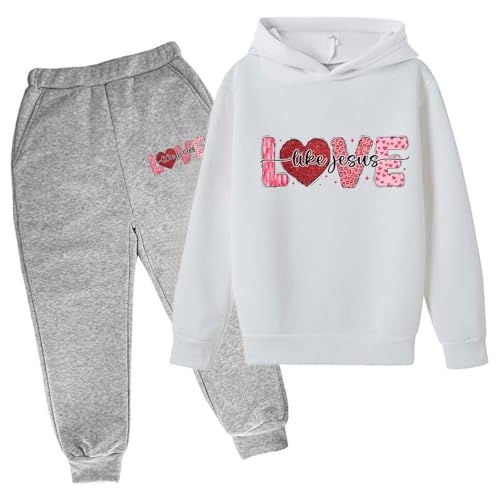 Otoño e Invierno Niños Sudadera con Capucha Conjunto Popular Impreso Sudadera Conjunto En Ropa Interior Casual Lindo Impreso Manga Larga Traje Festivo Niños, Negro , 7-8 años