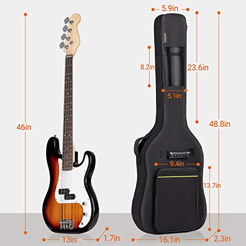 image for CAHAYA Electric Bass Guitar Bag Gig Bag 0.3inch Padding Black Padded B