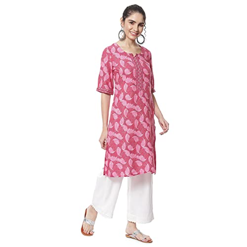 Image of Pink Liva Straight Kurta