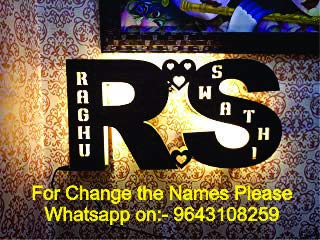 Apna Photo Customized Couple Alphabets LED Night lamp Perfect Gift for Birthday, Anniversary, Valentines Day, for her, for him (Wooden, Brown)