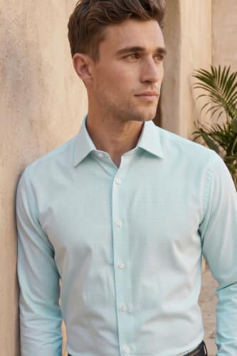 Image of Louis Philippe Men's Slim Fit Easy to Iron Everyday wear Premium Cotton Full Sleeve Checks Formal Shirt