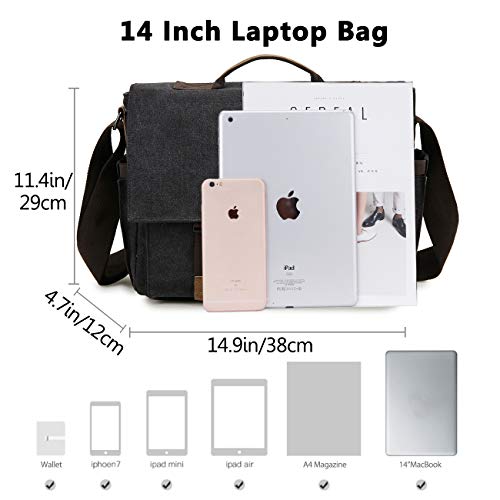 Maletín tipo Messenger para laptop 14 pulgadas gris miniatura 3