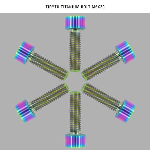 Image of Lightweight Titanium Bolts M6x20, Colorful, 6PC | Lightweight Hex Socket Screws, MTB /Road Bike /Motorcycle, Corrosion Resistant, Marine Grade Fasteners