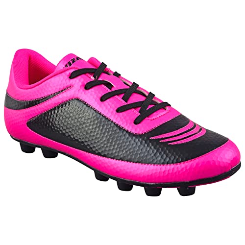 Vizari Infinity Fg Soccer Cleats | Firm Ground Soccer Cleats For Outdoor Surfaces And Fields | Lightweight And Easy To Wear Youth Soccer Cleats| Pink/Black | Little Kid #TOP1