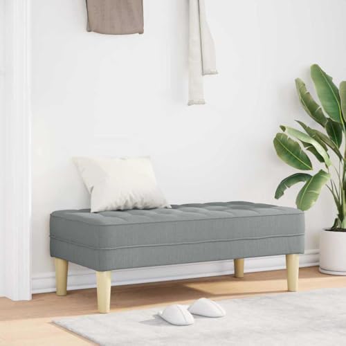 Banc avec coussin gris clair pour ranger les chaussures de couloir et protéger les parquets - 2