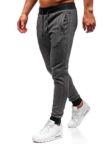 BOLF Hombre Pantalón De Chándal Pantalones Jogger Estilo Deportivo J.Style 1894 Negro L [6F6]