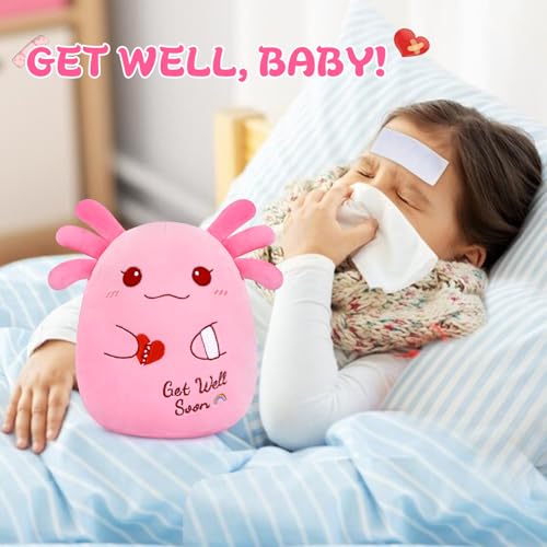 Get Well Soon Axolotl Plush, Pink Axolotl Get Well Soon Gift for Kids Women - Image 2