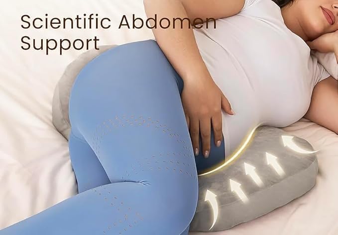 Multifunctional H Shaped Pregnancy/Maternity Pillow for Pregnant Women for Stomach and Hip Pain/Body Support Pillow with Washable Cover (Grey, Set of 2)