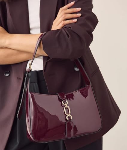 Image of Premium PU Leather Sling Bag for Women | Elegant Chain Strap Crossbody Handbag | Stylish Small Shoulder Purse with Magnetic Button Closure