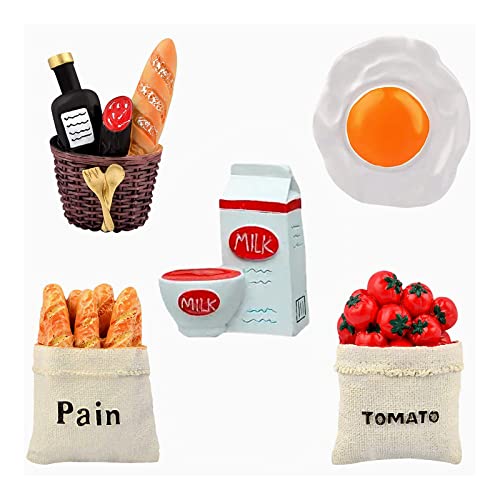 CLDURHGE Lot de 5 aimants Mignons pour réfrigérateur en résine Alimentaire 3D, Aimant D'aimant Décoratif Mignon pour Réfrigérateur, Cuisine, Bureau (5 PCS) Cover