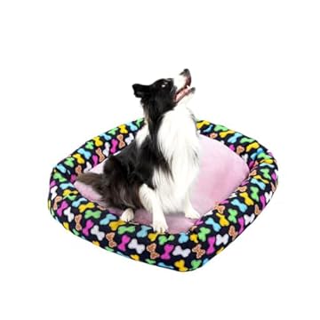 Cama Pet Pequena e Grande Caminha de Cachorro P e G (GRANDE - 70x70cm, PRETO COLORIDO)