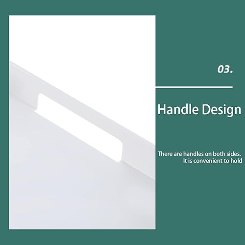 Miniatura 8 de Bandeja de plástico para servir con asas rectangular en color blanco de 12.99 x 10.24 pulgadas, bandeja de desayuno reutilizable, para alimentos,
