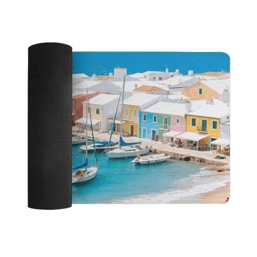 Desk Pad Protector 24x12 Inch Extended Seaside Mat Blanco miniatura 3