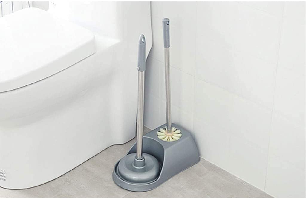 Uso Baños PúBlicos Escobilla De Baño Plástico con Soporte para, Inodoro Mango Largo, Juego Escobillas para, Cajón, Cepillo Limpieza Apto Mayoría Inodoros(Grey)