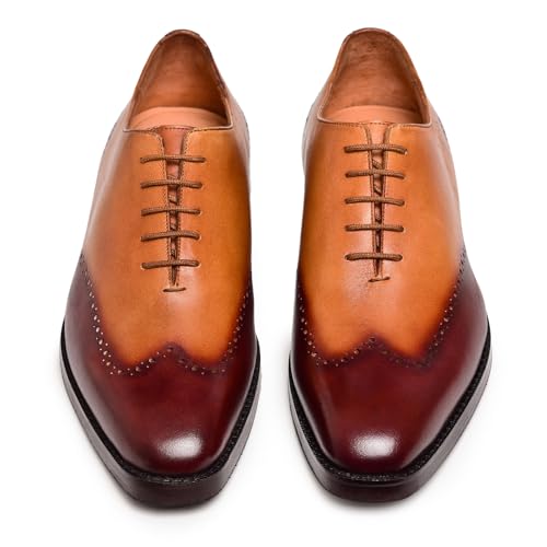 Image of Lethato Handcrafted Wholecut Oxford Men's Genuine Leather Lace Up Dress Shoes
