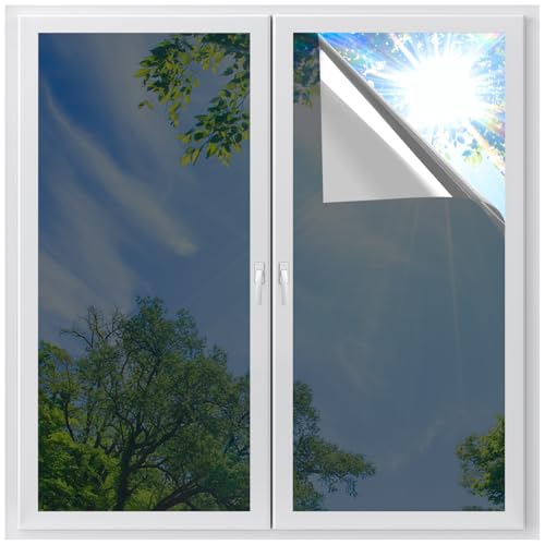 Image of LUTE One Way Window Tint for Home, Black Silver, 35.4 inch x 78.7 inch