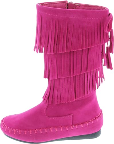 Link Candice-16K Girls Mid Calf 3 Layer Fringe Boots2