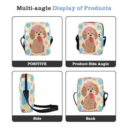 Cartoon Cute Brown Dog messenger bag for women crossbody crossbody bag Shoulder Hand Bags Adjustable Strap for outdoor sports Outdoor Daily4