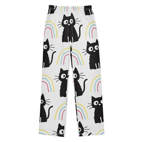 Cat Doodle Boys Pants Boys Athletic Pants Long Pant for Boywith Pockets Wide-Leg Size 6-14Y