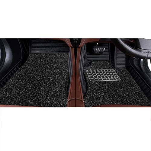 Image of Autofurnish Premium 9D Car Mat Full Set for Maruti Suzuki Wagon R 2019 || Luxury Leather Dual-Stitch Full Set 9D Car Floor Mat || 100% Waterproof || Color : Black Black