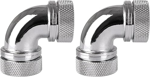 Image of Thermaltake Pacific DIY LCS Chrome G1 /4 PETG 16mm (5 /8 inch) OD Tube 90 Degree Dual Compression Fitting Cooling - CL-W099-CA00SL-A (Pack of 2)