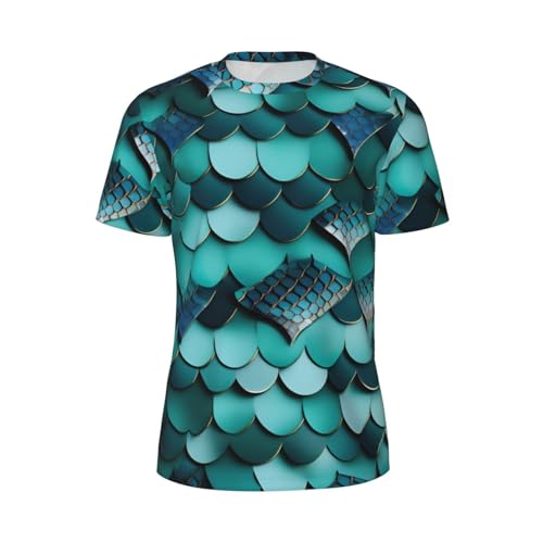 JGHHOUN Mermaid Fish Scale Print Print Men Short-Sleeved T-Shirt Breathable Lightweight Summer Fashion Gym Workout Casual Wear Black JGHHOUN Mermaid Fish Scale Print Print Men Short-Sleeved T-Shirt Breathable Lightweight Summer Fashion Gym Workout Casual Wear Black