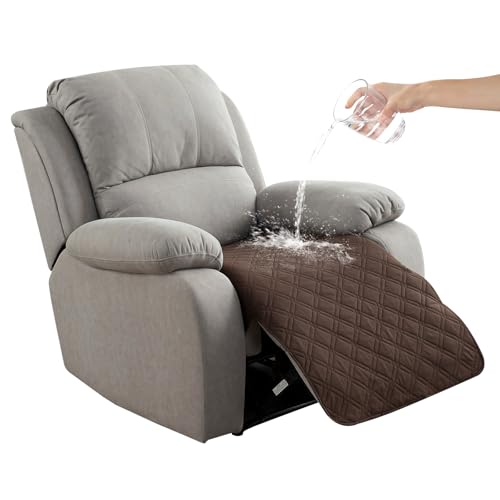 Genina Waterproof Recliner Chair Covers, Recliner Cover for Dog Pets Friendly, Washable Antislip Reclining Chair Cover Furniture Protector, Sofa Slipcover for Living Room(23.6inch/Chocolate)