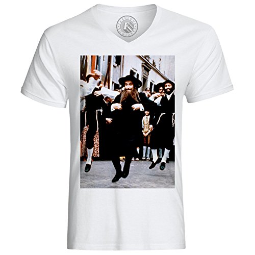 Fabulous T-Shirt Homme Col V Coton Bio Rabbi Jacob il va Dancer Louis de funes Danse juive Film Francais