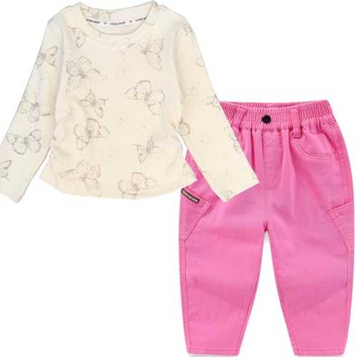 Image of Peacolate 2-7T Spring Fall Summer Little Girls 2pcs Clothing Set T Shirt and Jeans